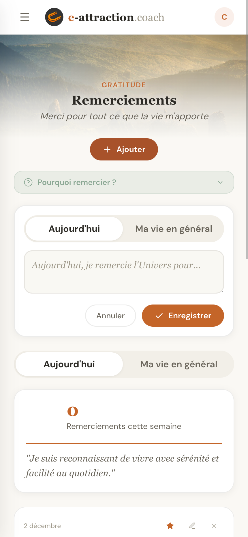 Journal de gratitude
