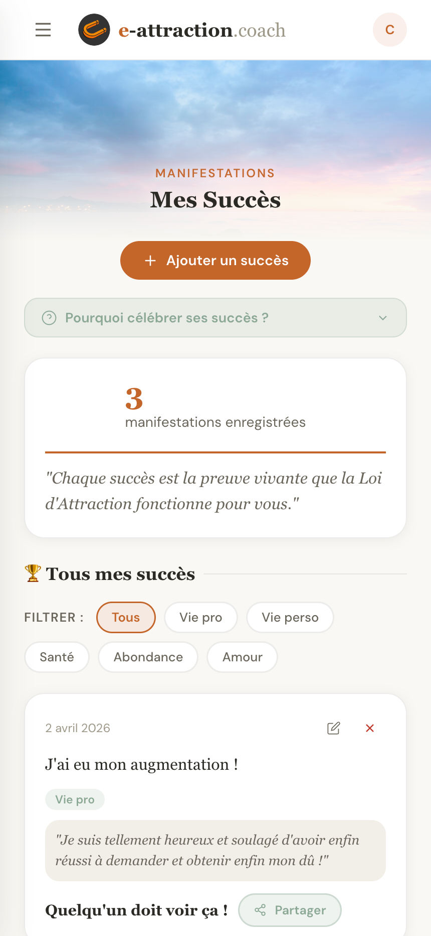 Journal de succès