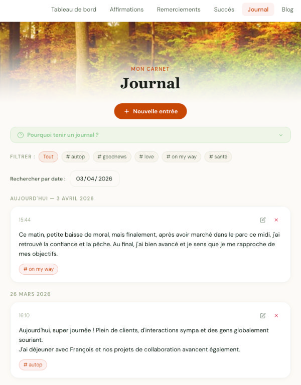 Journal de pratique quotidien